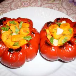 Roasted Marinated Bell Peppers with Carrots