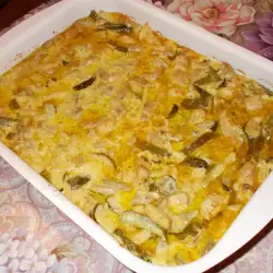 Homemade Chicken Julienne with Mushrooms, Cream and Pickles