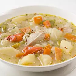 Chicken Soup with Potatoes and Cheese