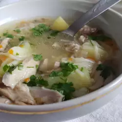 Thick Chicken Soup with Noodles