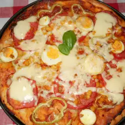 Vegetarian Pizza with Tomatoes and Peppers