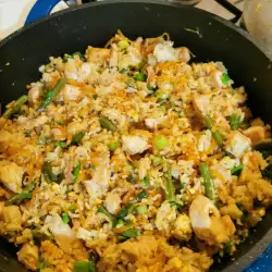 Pan-Fried Turkey with Rice and Green Beans