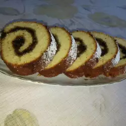 Fluffy Homemade Roll with Marmalade