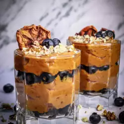 Roasted Pumpkin Mousse with Banana and Persimmon