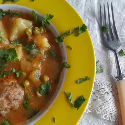 Meatball Stew with Potatoes and Peas