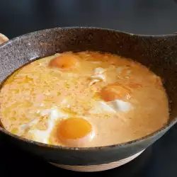 Eggs Sunny Side Up with Processed Cheese Sauce
