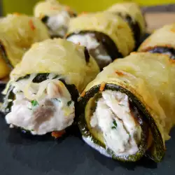 Baked Zucchini Rolls with Turkey and Cottage Cheese