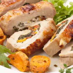 Chicken Roll with Spinach and Feta Cheese