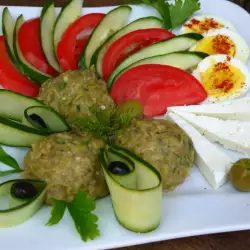 Summer Salad with Zucchini and Eggplant Dip