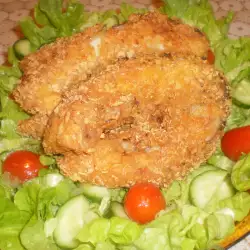 Breaded Carp with Cornflakes and Garnish