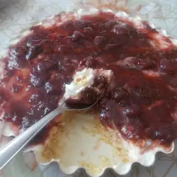 Cake with Biscuits, Yoghurt and Strawberry Jam