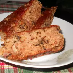Cake with Strawberry Jam and Walnuts