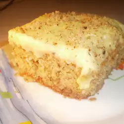 Juicy Cake with Walnuts and Cream