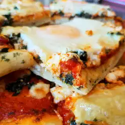 Vegetarian Pizza with Spinach and Cheeses