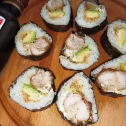 Crispy Chicken Sushi with Avocado