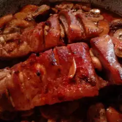 Pork Belly Ribs with Mushrooms and Carrots