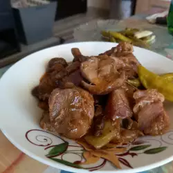 Pork Bites with Mushrooms and Leeks