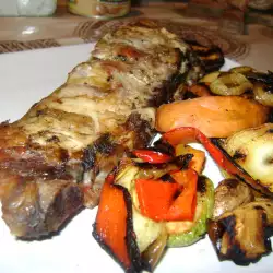 Grilled Pork Ribs with Vegetables