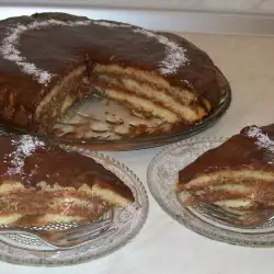 Cake with Chocolate and Bananas