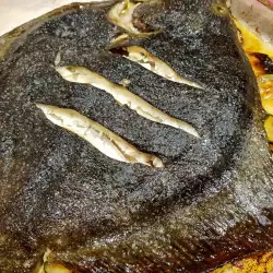 Whole Oven-Baked Turbot with Zucchini and Garlic