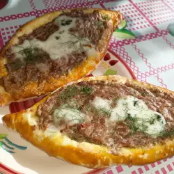 Pide with Minced Meat and Yellow Cheese