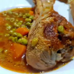 Stewed Turkey Legs with Peas