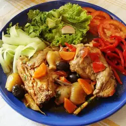 Stewed Rabbit with Whole Onions