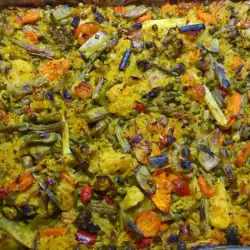 Oven-Baked Rice and Vegetables