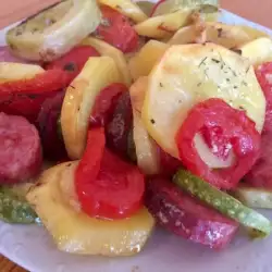 Oven-Baked Vegetabled with Sausage