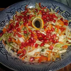 Cabbage Salad with Carrots, Apples and Pomegranate