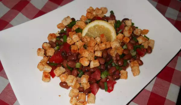 Bean Salad with Croutons