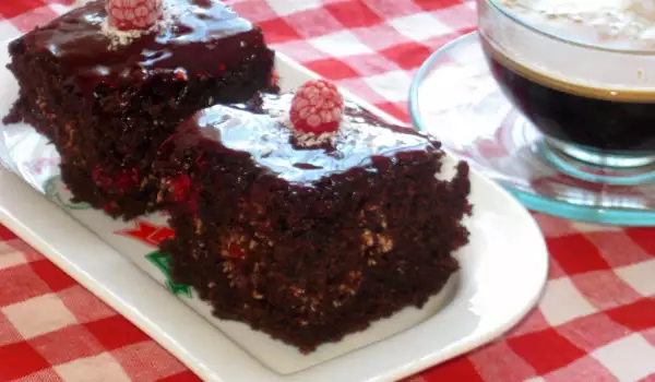 Brownies with Coconut and Raspberries, without Eggs and Milk