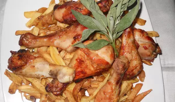 Appetizing Chicken Legs with Salvia