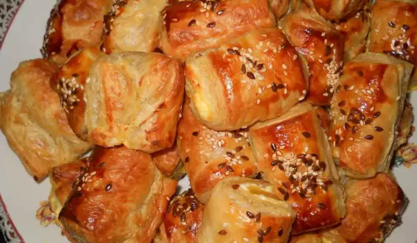Puff Pastries with Feta Cheese and Seeds