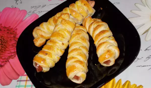 Tasty Puff Pastries with Wieners