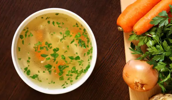 Chicken Soup with Onions and Carrots
