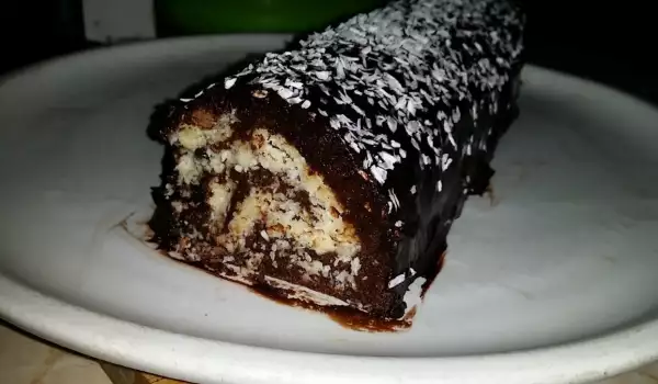 Raw Chocolate Roll with Bounty Coconut Filling