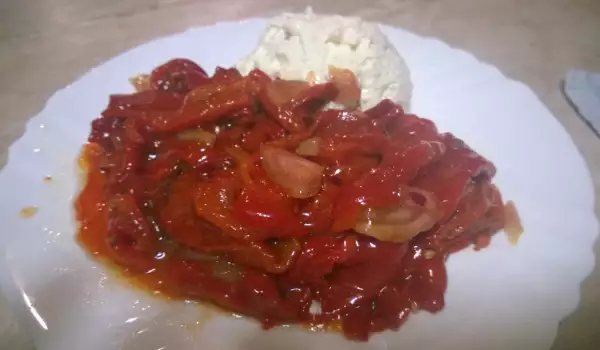 Roasted Peppers with Onions and Qatiq