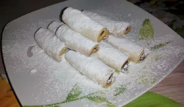 Homemade Pastry Cigars with Walnuts