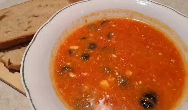 Tomato Cream Soup with Olives