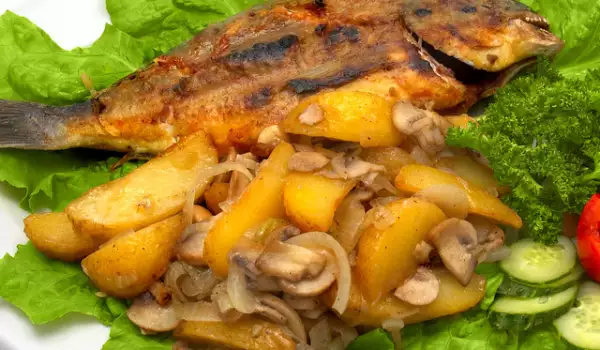 Fried Fish with Sautéed Vegetables
