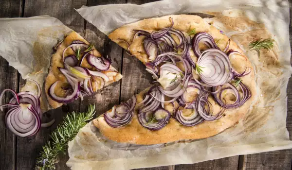 Focaccia with Red Onions