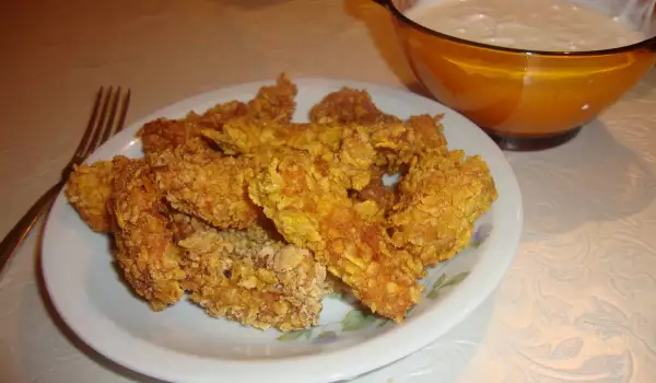 Chicken Bites with Cornflakes and Sesame