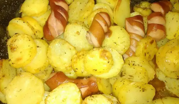 Roasted Potatoes with Wieners
