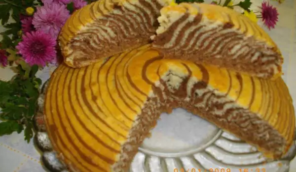 Elaborate Cake with Milk and Cocoa
