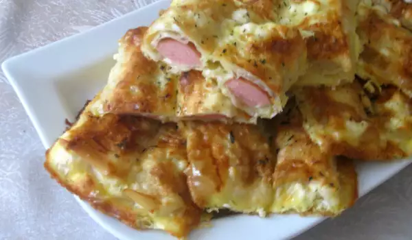 Pigs in a Blanket with Eggs and Feta Cheese