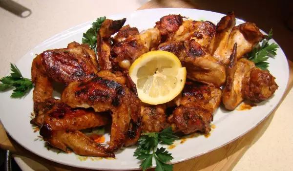 Chicken Wings with Spices and Honey in a Baking Bag