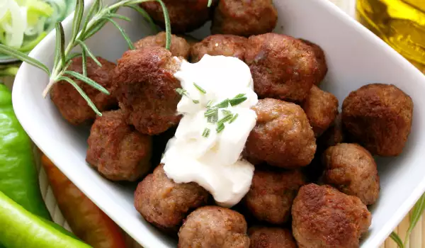 Oven Grilled Meatballs with Leeks