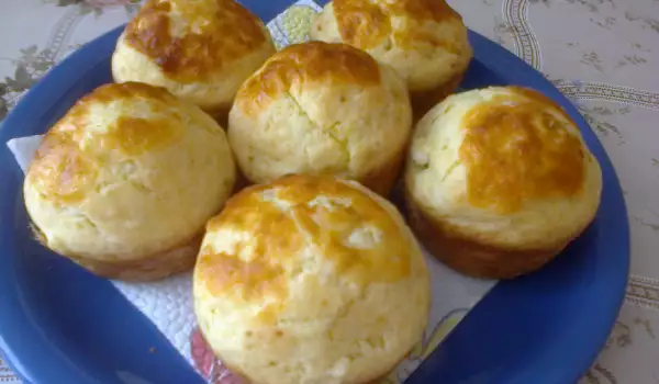 Soft Muffins with Feta Cheese and Cheese