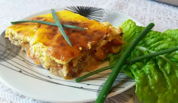 Moussaka with Zucchini, Rice and Tomatoes